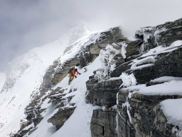 Sandro auf den letzten Metern zum Skidepot