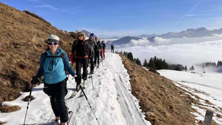 2 Im Aufstieg bei 1750m – kaum Schnee auf der Suedseite