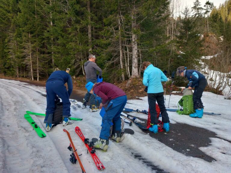 anziehen der skis